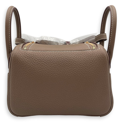 Lindy II Mini Etoupe in Clemence, Gold hardware