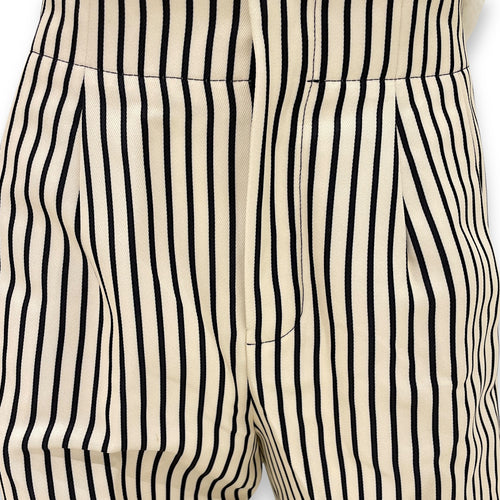 Striped Long Pants 34 White/Black Ready-To-Wear in Polyester, Gold hardware