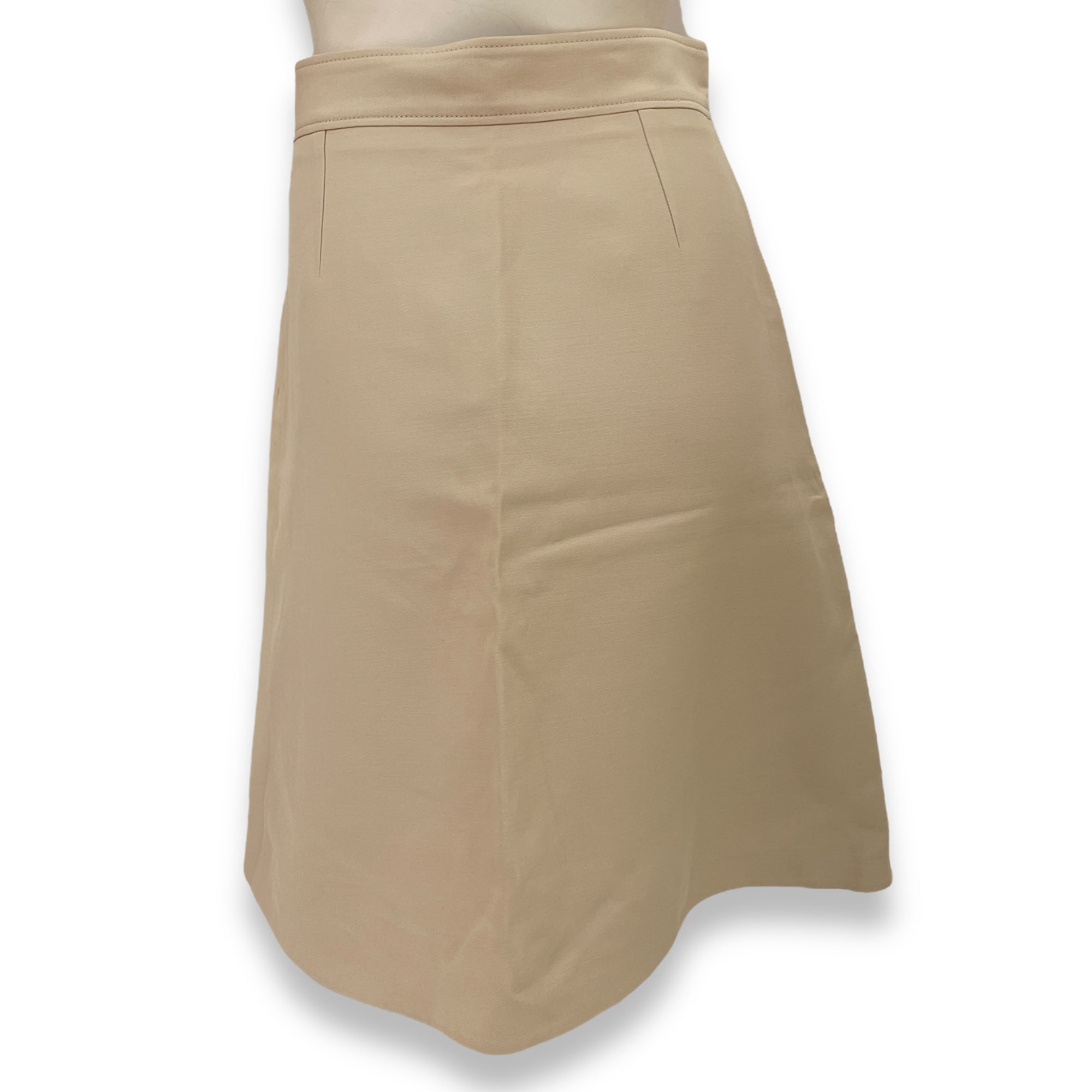 Tiger Head Crystal Button A Line Skirt 38 Cream Ready-To-Wear