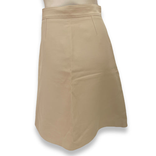 Tiger Head Crystal Button A Line Skirt 38 Cream Ready-To-Wear