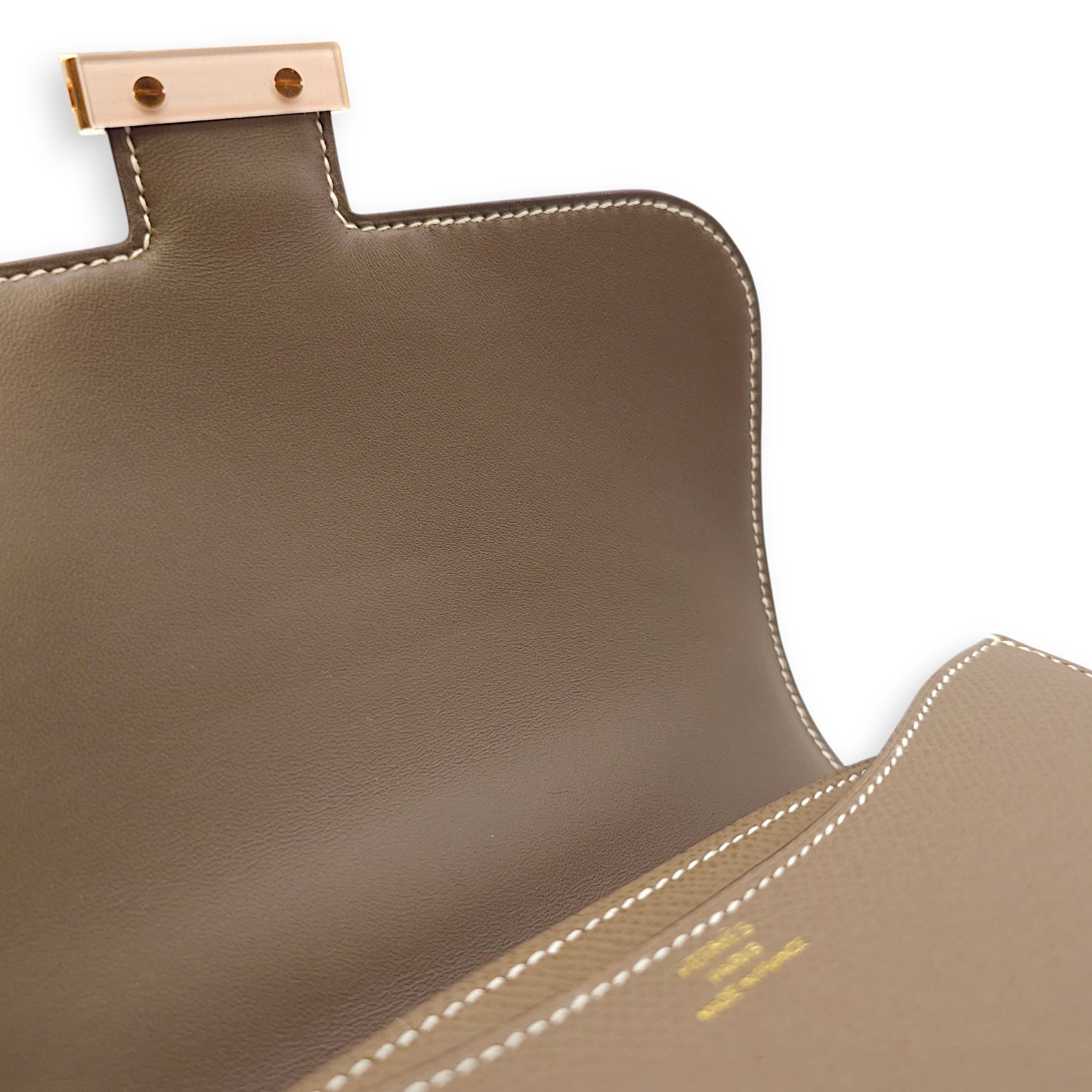 Constance Mirror 18 Etoupe in Epsom, Rose Gold hardware
