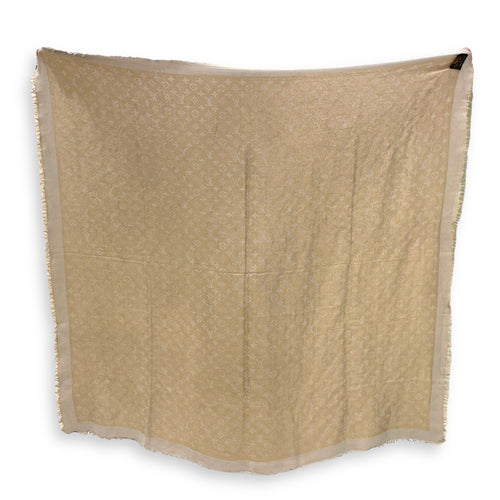 Monogram Classic 133cm x 127cm Grey Shawl in Cashmere