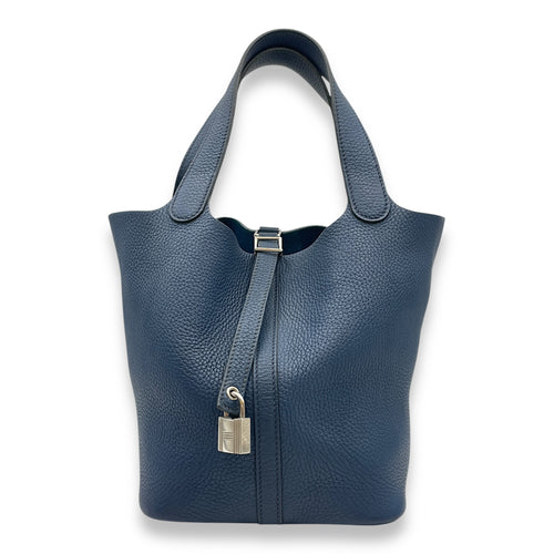 Picotin 22 Blue De Malte in Clemence, Palladium hardware