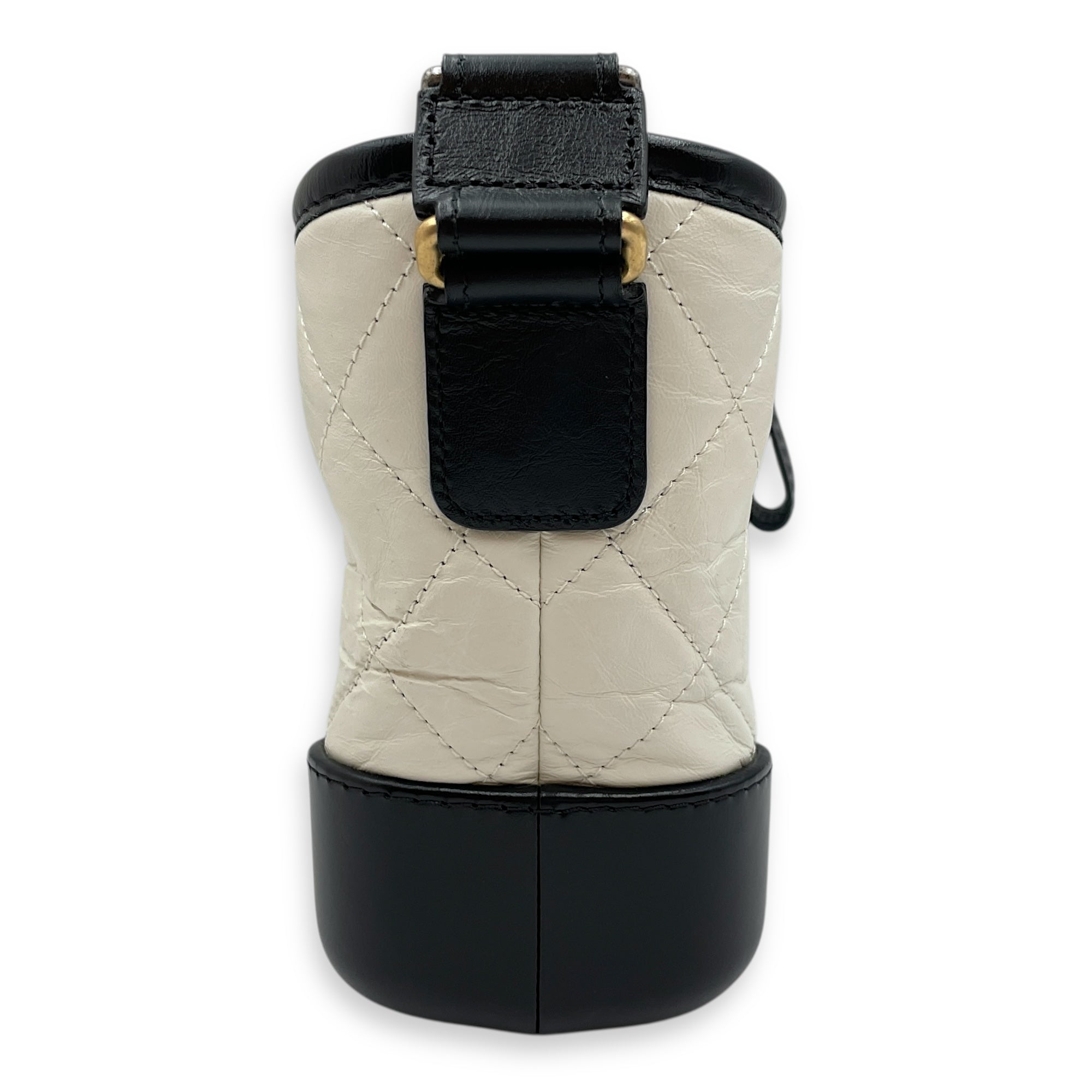 Gabrielle Small White Hobo Bag in Lambskin, Tri tone hardware