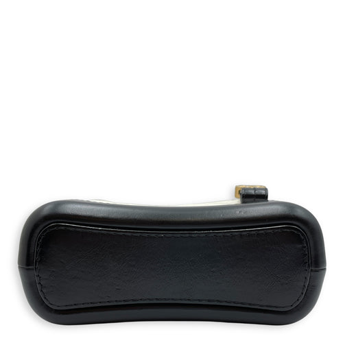 Gabrielle Small White Hobo Bag in Lambskin, Tri tone hardware