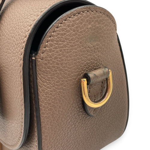 Flori PM Taupe Shoulder Bag in Calfskin, Gold hardware