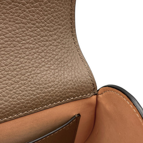 Flori PM Taupe Shoulder Bag in Calfskin, Gold hardware