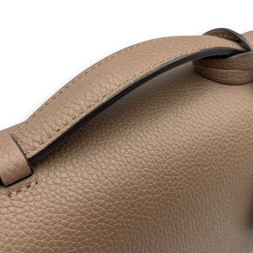 Flori PM Taupe Shoulder Bag in Calfskin, Gold hardware