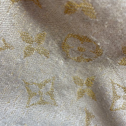 Monogram Classic 133cm x 127cm Grey Shawl in Cashmere