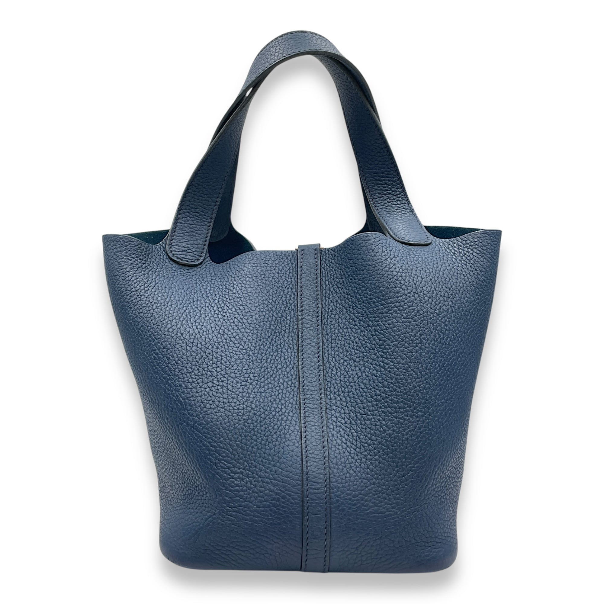 Picotin 22 Blue De Malte in Clemence, Palladium hardware