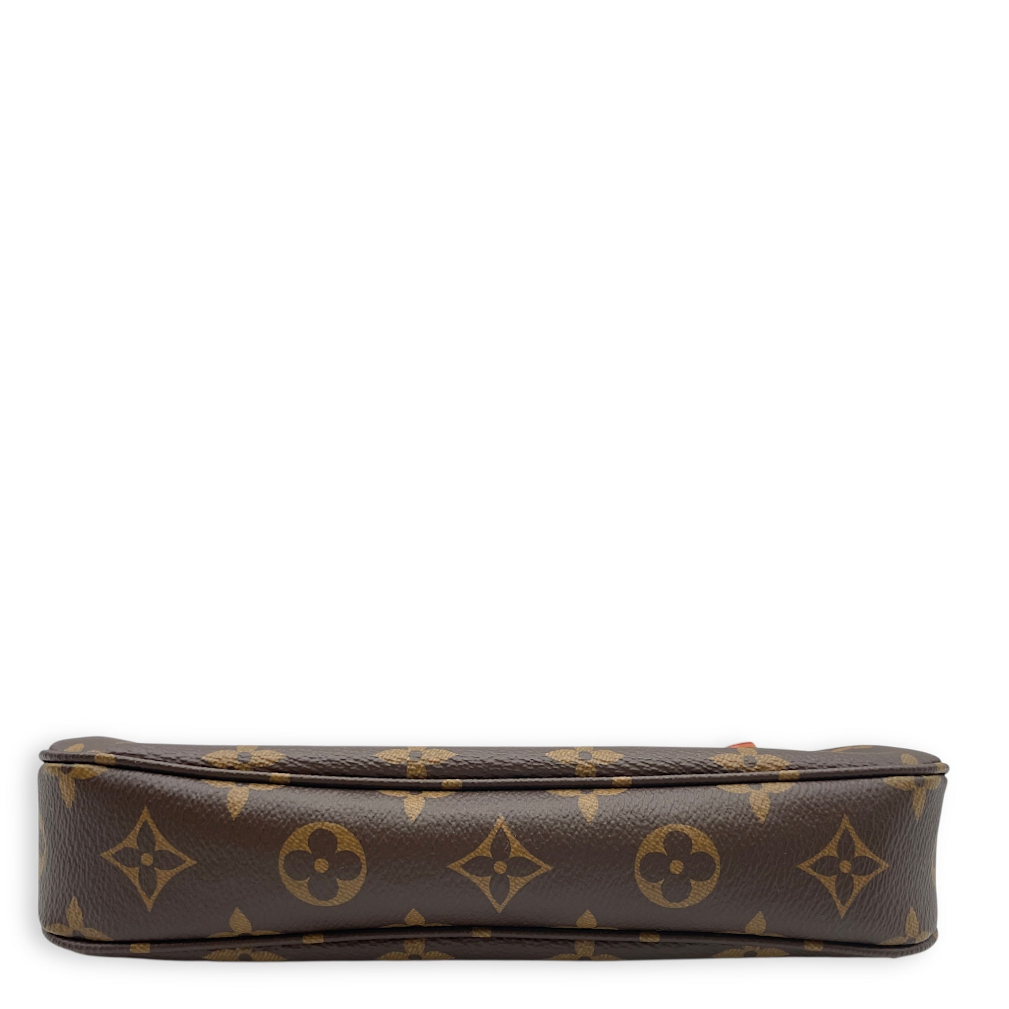 Pochette Monogram Brown Shoulder Bag in Canvas, Gold hardware