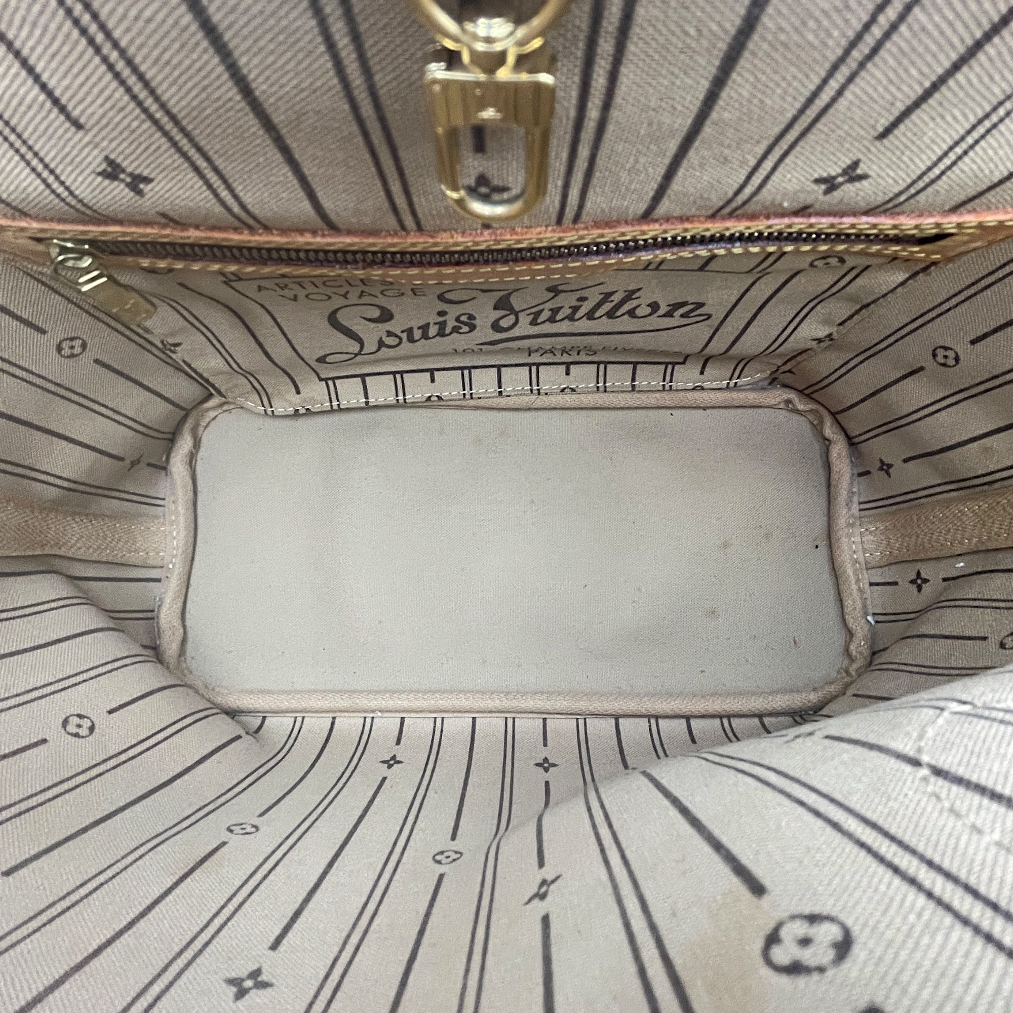 Neverfull PM Monogram Brown Top Handle Bag in Canvas, Gold hardware