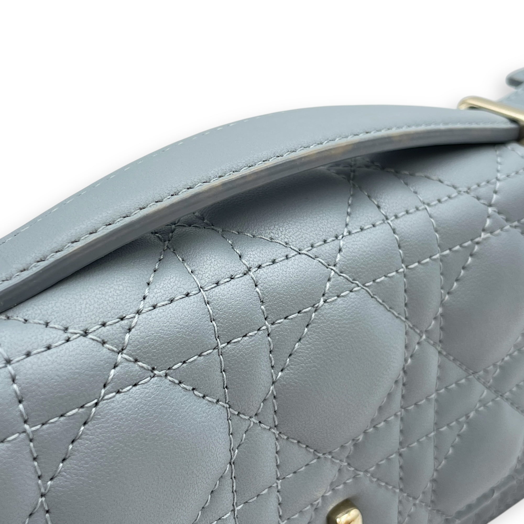 My Dior Mini Greyish Blue Crossbody Bag in Calfskin, Gold with Pearls hardware