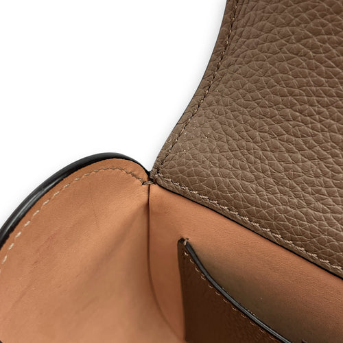 Flori PM Taupe Shoulder Bag in Calfskin, Gold hardware