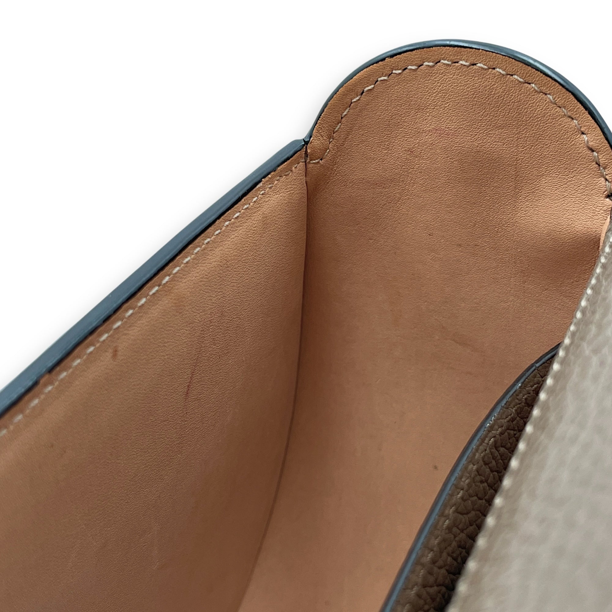 Flori PM Taupe Shoulder Bag in Calfskin, Gold hardware