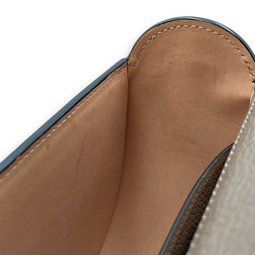 Flori PM Taupe Shoulder Bag in Calfskin, Gold hardware