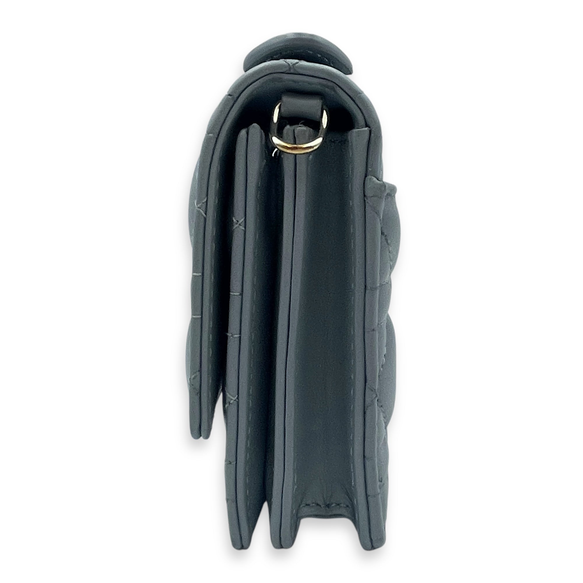 My Dior Mini Greyish Blue Crossbody Bag in Calfskin, Gold with Pearls hardware