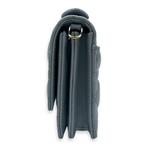 My Dior Mini Greyish Blue Crossbody Bag in Calfskin, Gold with Pearls hardware