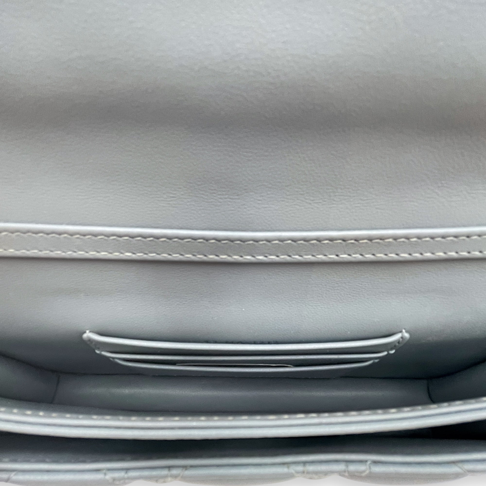 My Dior Mini Greyish Blue Crossbody Bag in Calfskin, Gold with Pearls hardware