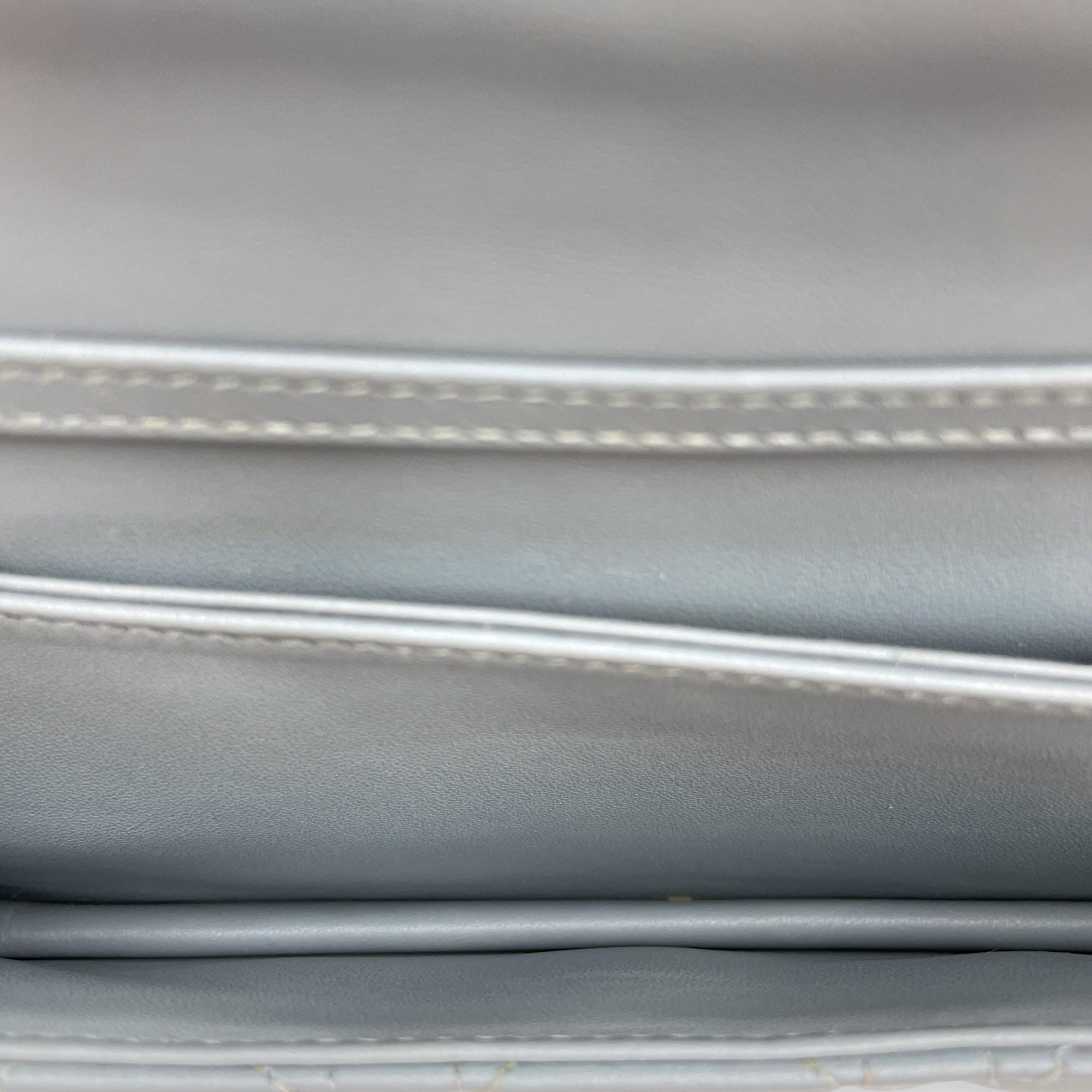 My Dior Mini Greyish Blue Crossbody Bag in Calfskin, Gold with Pearls hardware