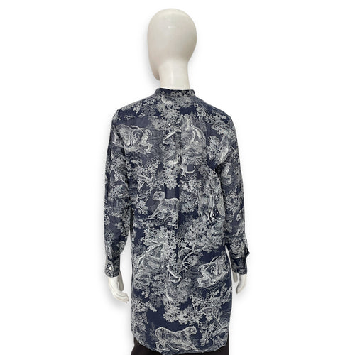 Diovera Shirt 34 White/Blue Ready-To-Wear in Cotton