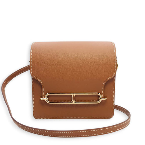 Roulis Mini Gold in Evercolor, Permabrass hardware