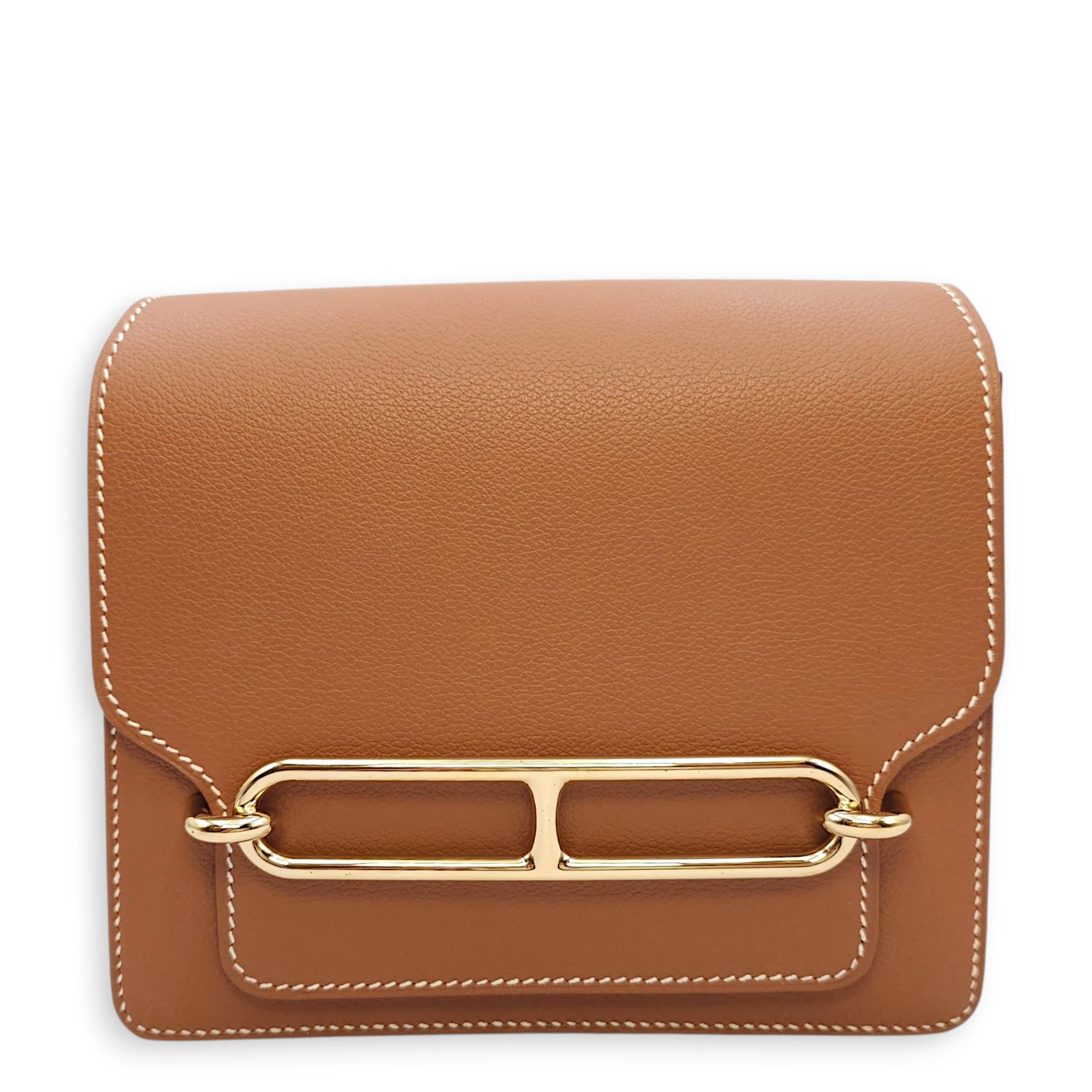 Roulis Mini Gold in Evercolor, Permabrass hardware