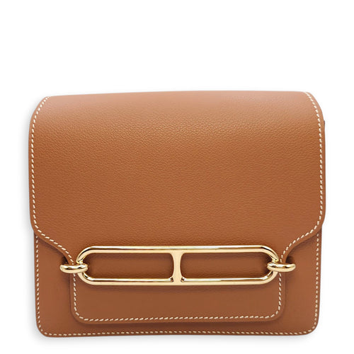 Roulis Mini Gold in Evercolor, Permabrass hardware