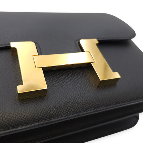 Constance 24 Black in Epsom, Gold hardware