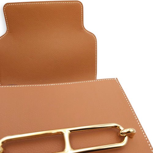 Roulis Mini Gold in Evercolor, Permabrass hardware