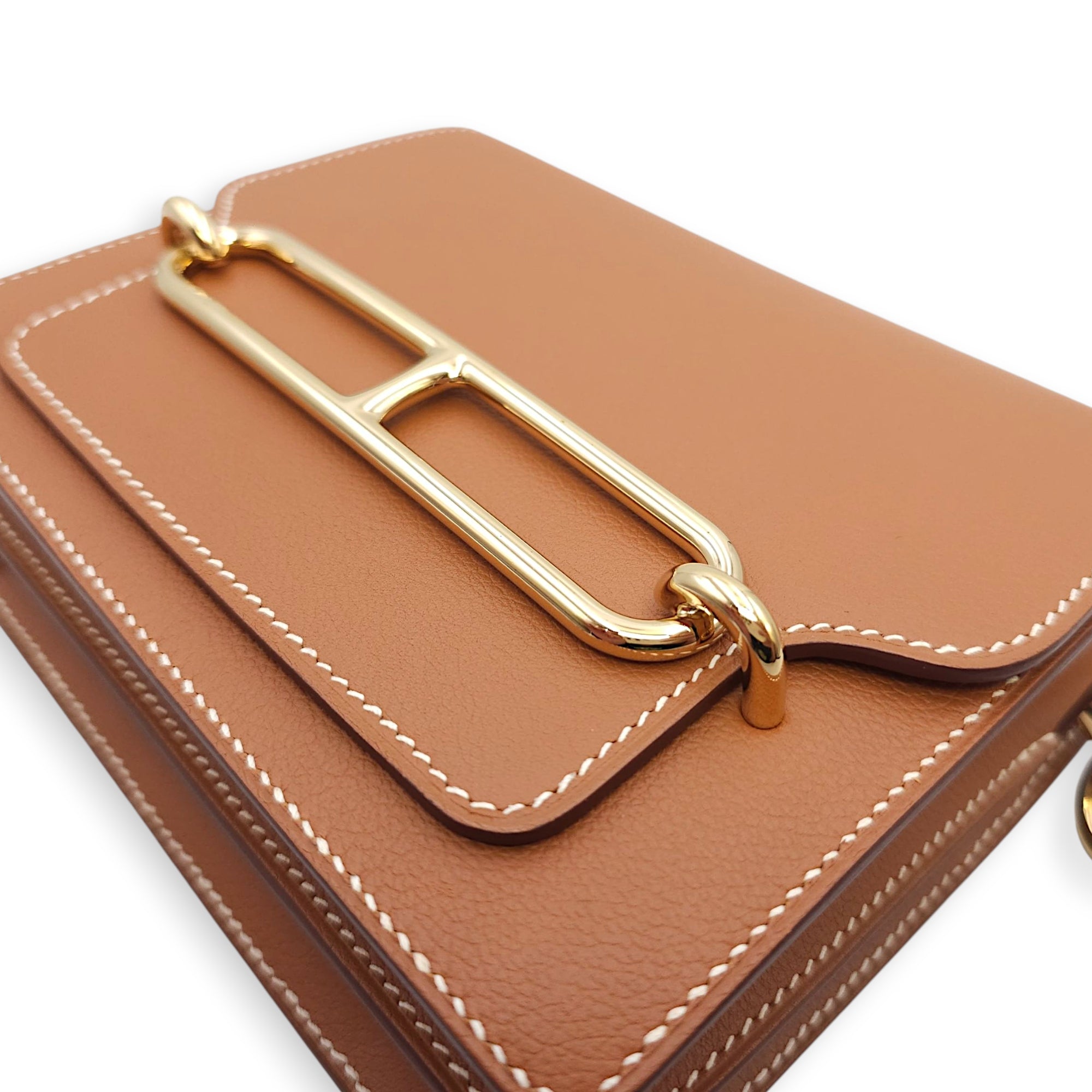 Roulis Mini Gold in Evercolor, Permabrass hardware