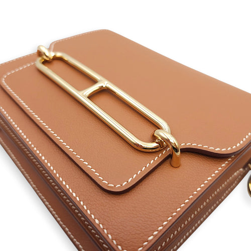 Roulis Mini Gold in Evercolor, Permabrass hardware