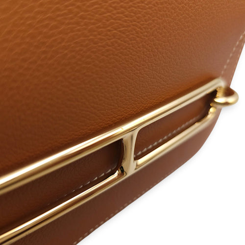 Roulis Mini Gold in Evercolor, Permabrass hardware