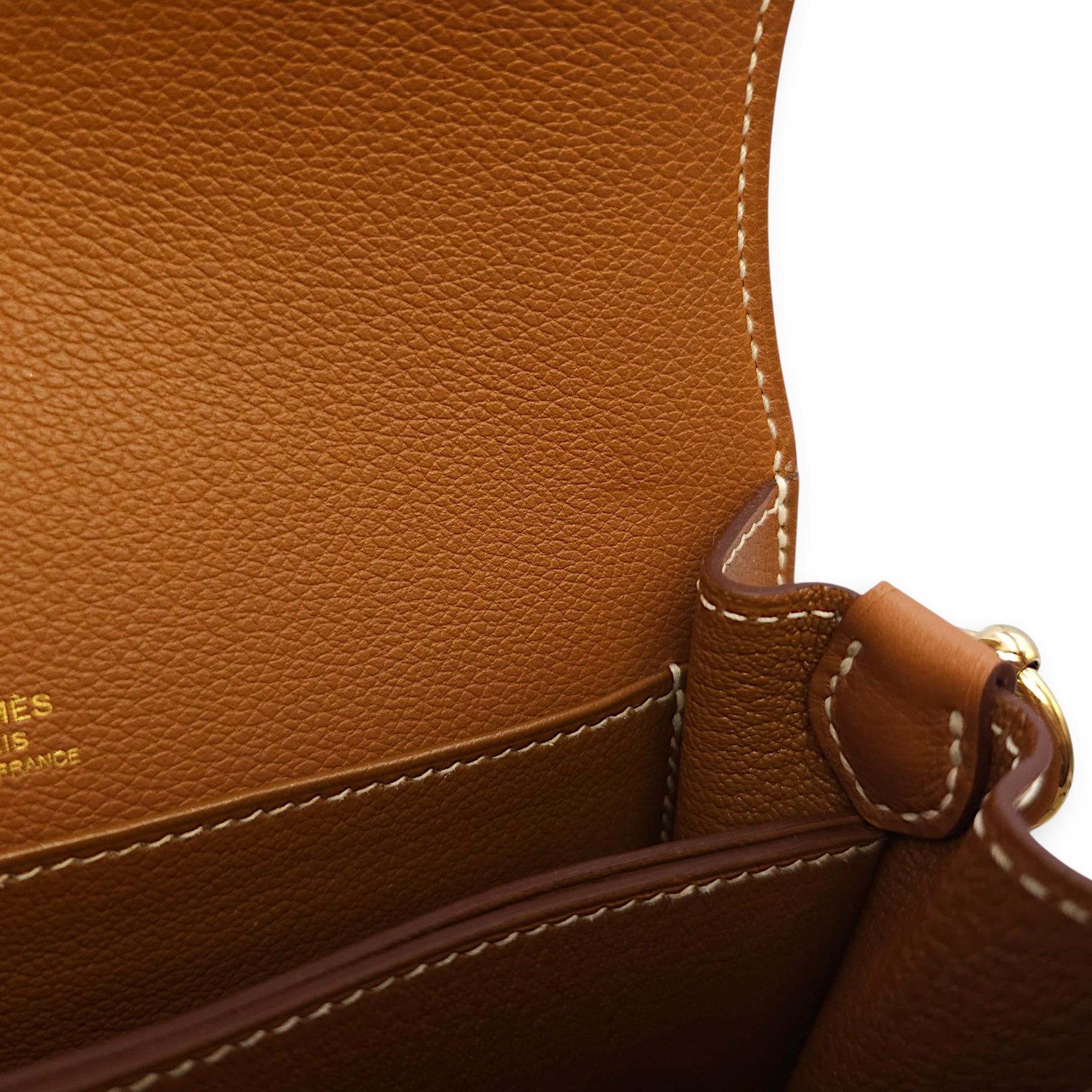 Roulis Mini Gold in Evercolor, Permabrass hardware