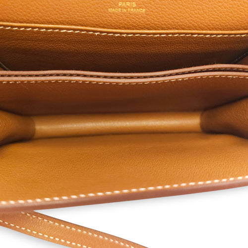 Roulis Mini Gold in Evercolor, Permabrass hardware