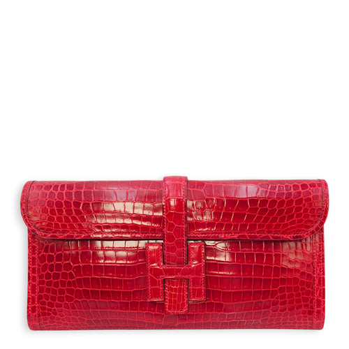 Jige Elan 29 Braise Clutch in Shiny Porosus