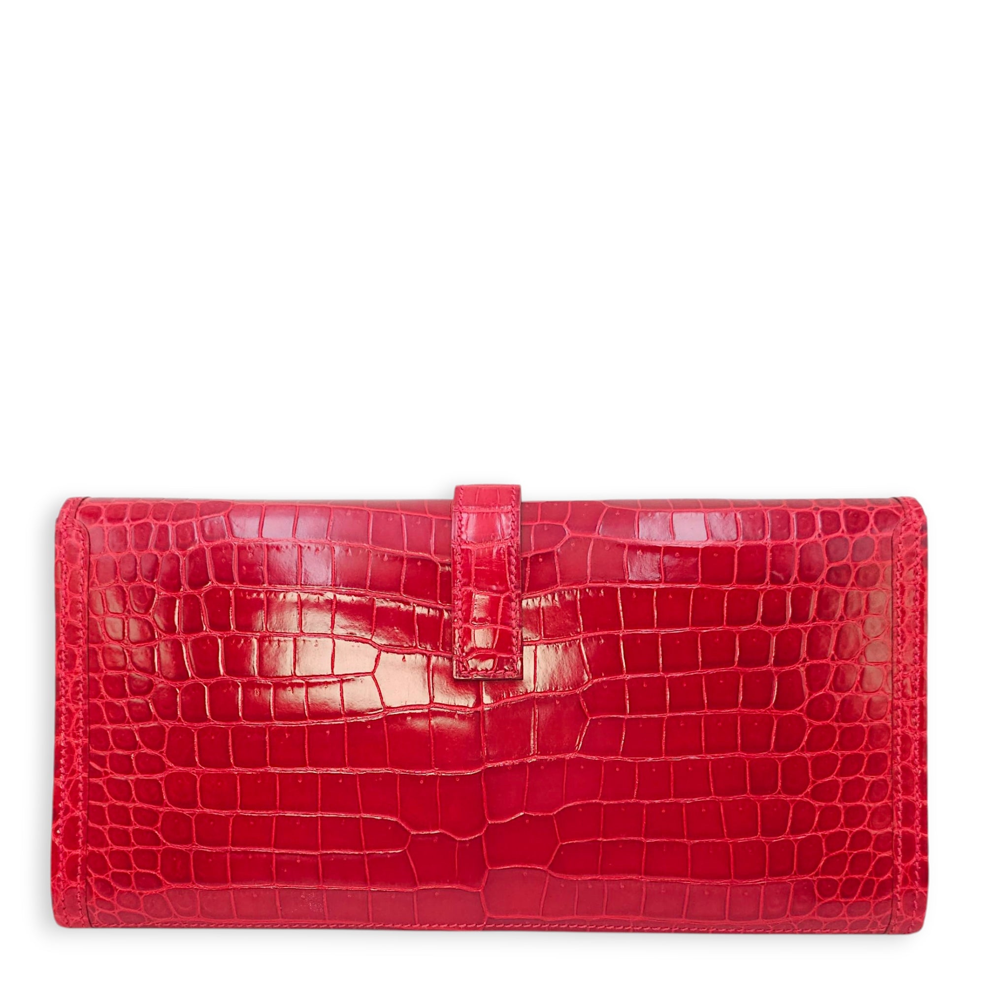 Jige Elan 29 Braise Clutch in Shiny Porosus