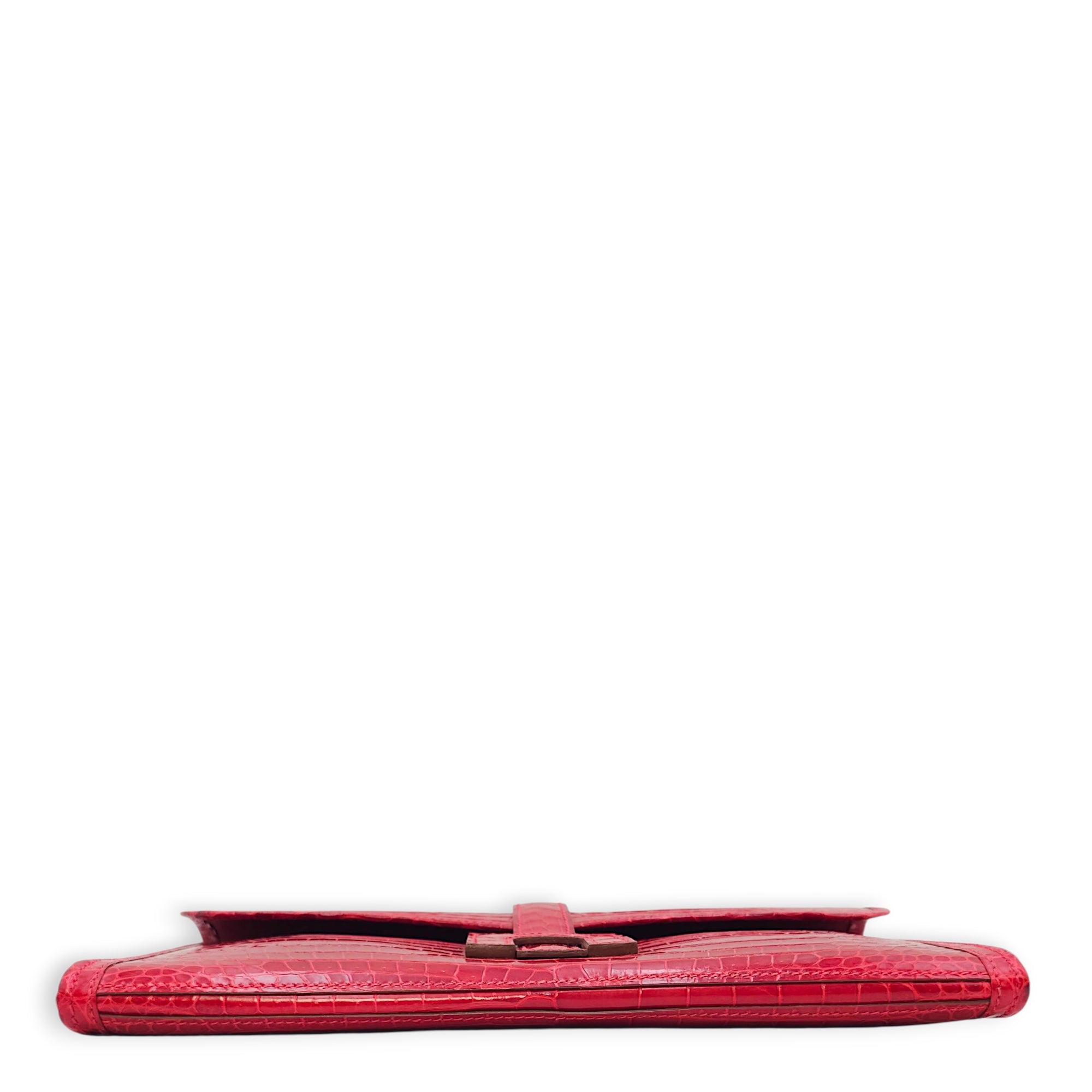 Jige Elan 29 Braise Clutch in Shiny Porosus