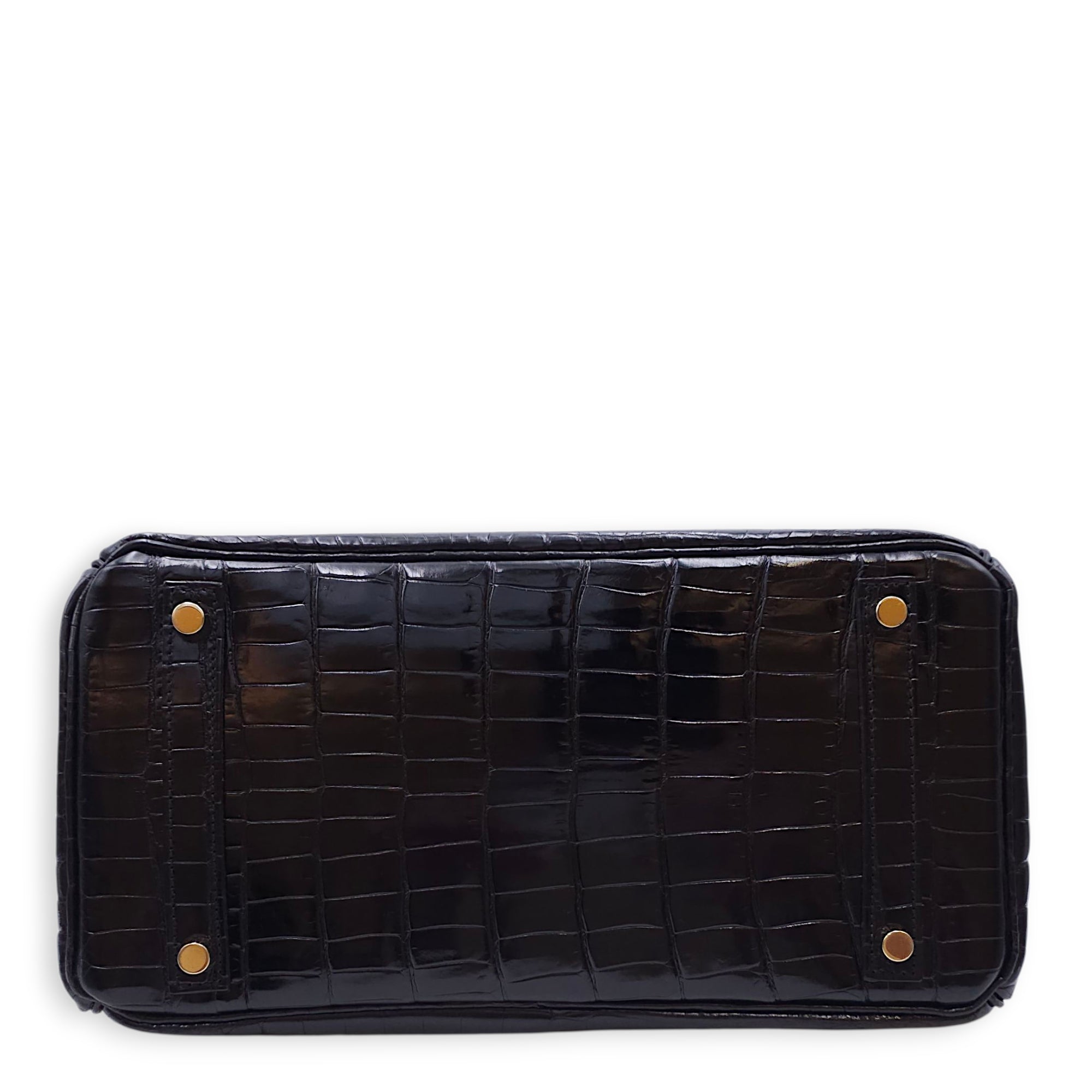 Birkin 30 Black in Shiny Niloticus, Gold hardware