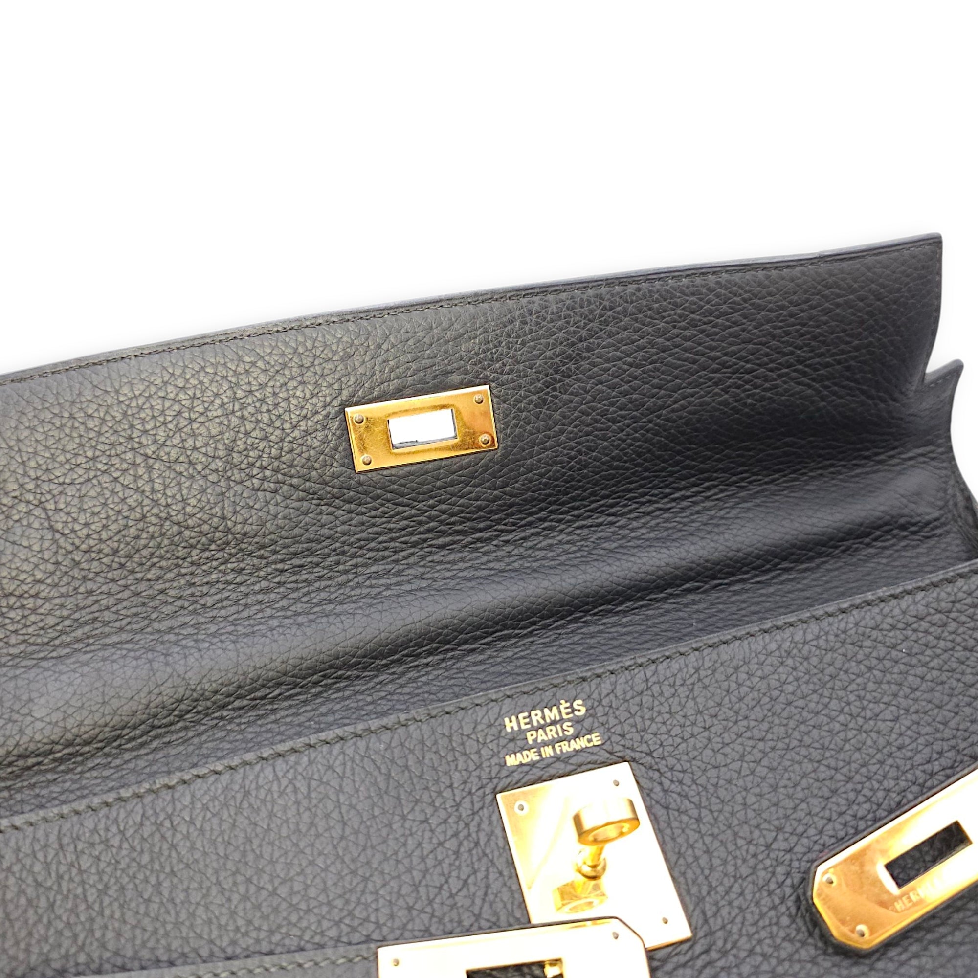 Kelly 35 Black in Ardennes, Gold hardware