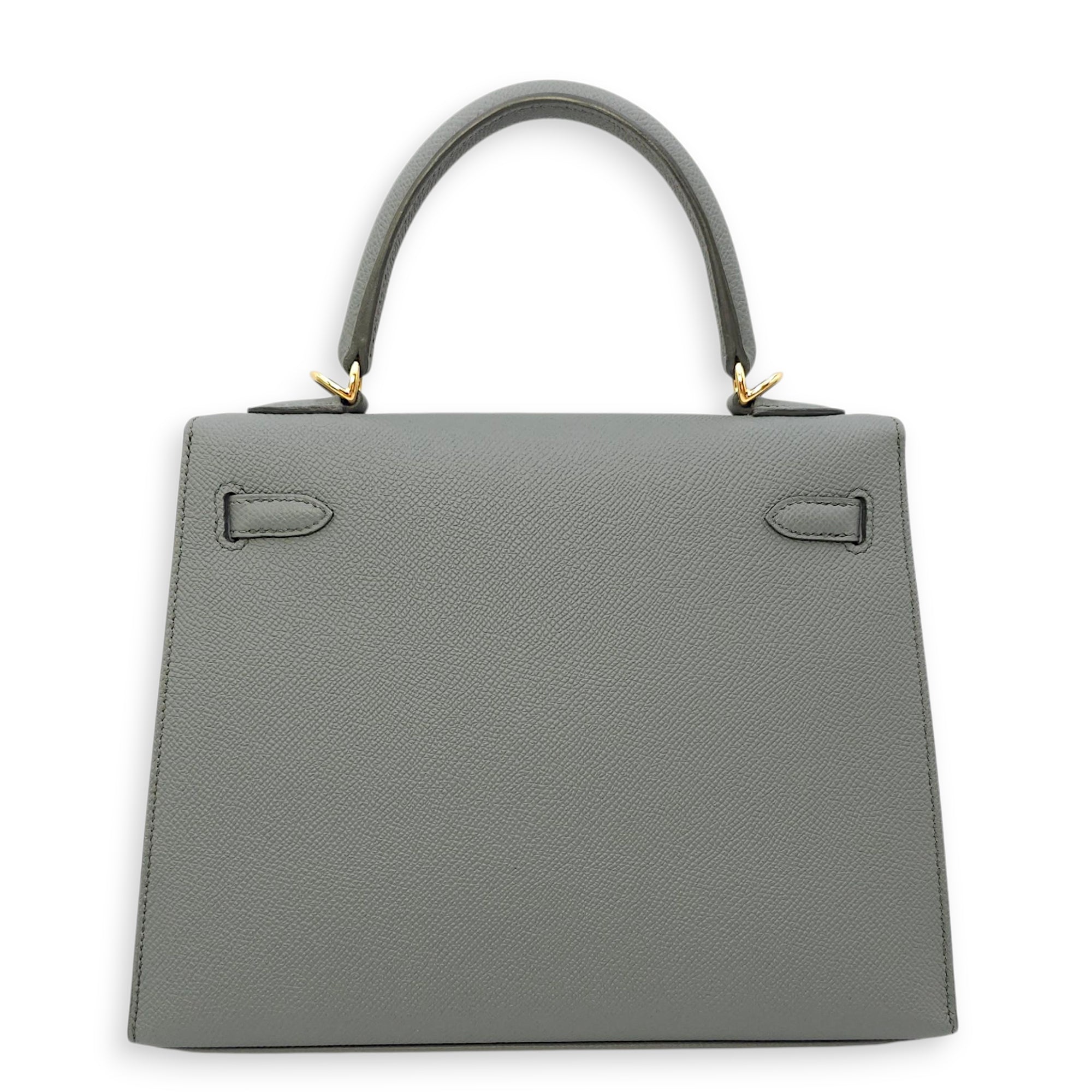 Sellier Kelly 25 Vert Amande in Epsom, Gold hardware