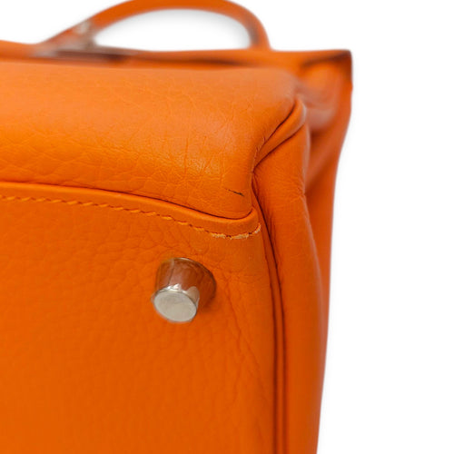 Kelly 28 Orange in Clemence, Palladium hardware