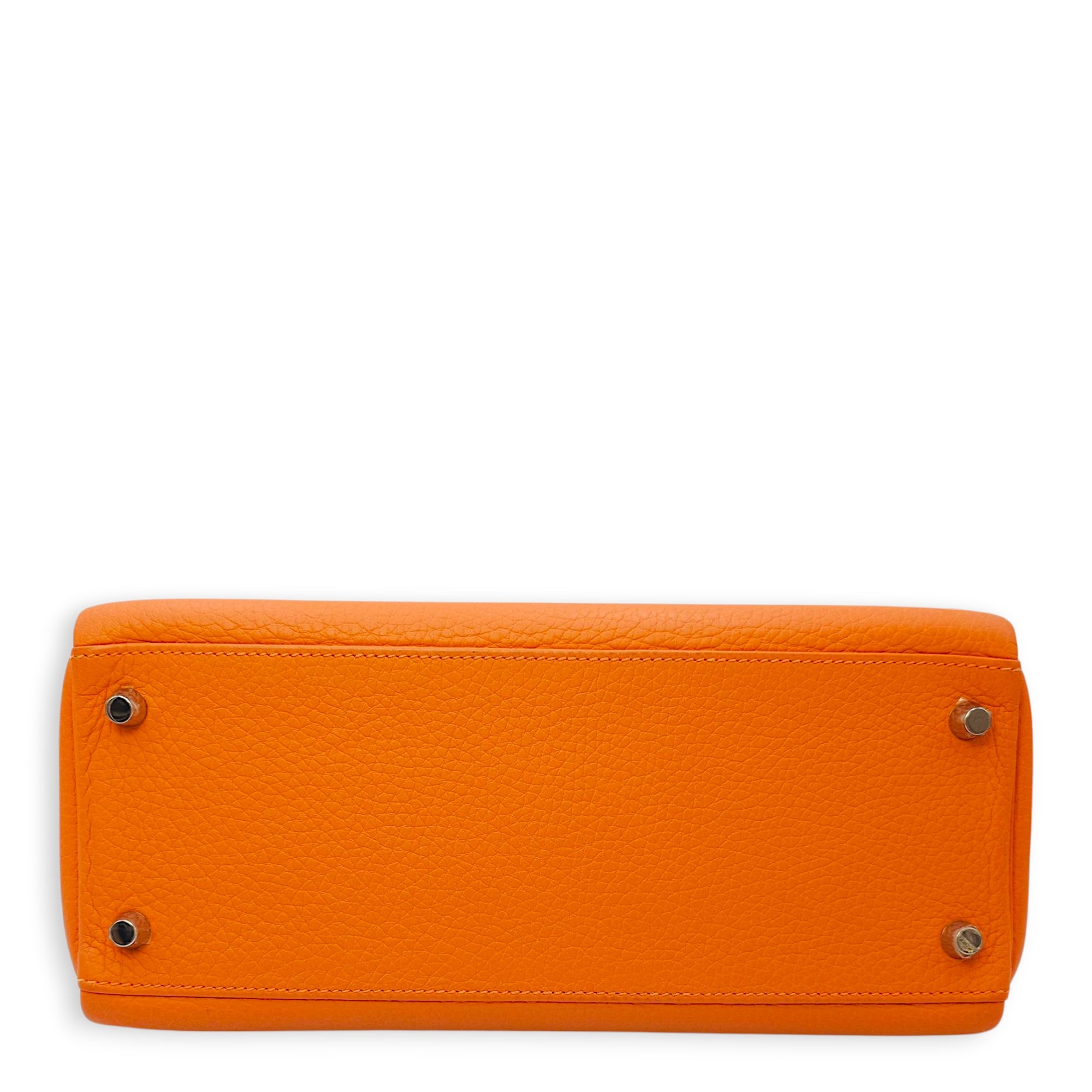 Kelly 28 Orange in Clemence, Palladium hardware