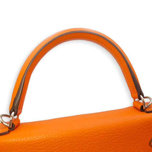 Kelly 28 Orange in Clemence, Palladium hardware