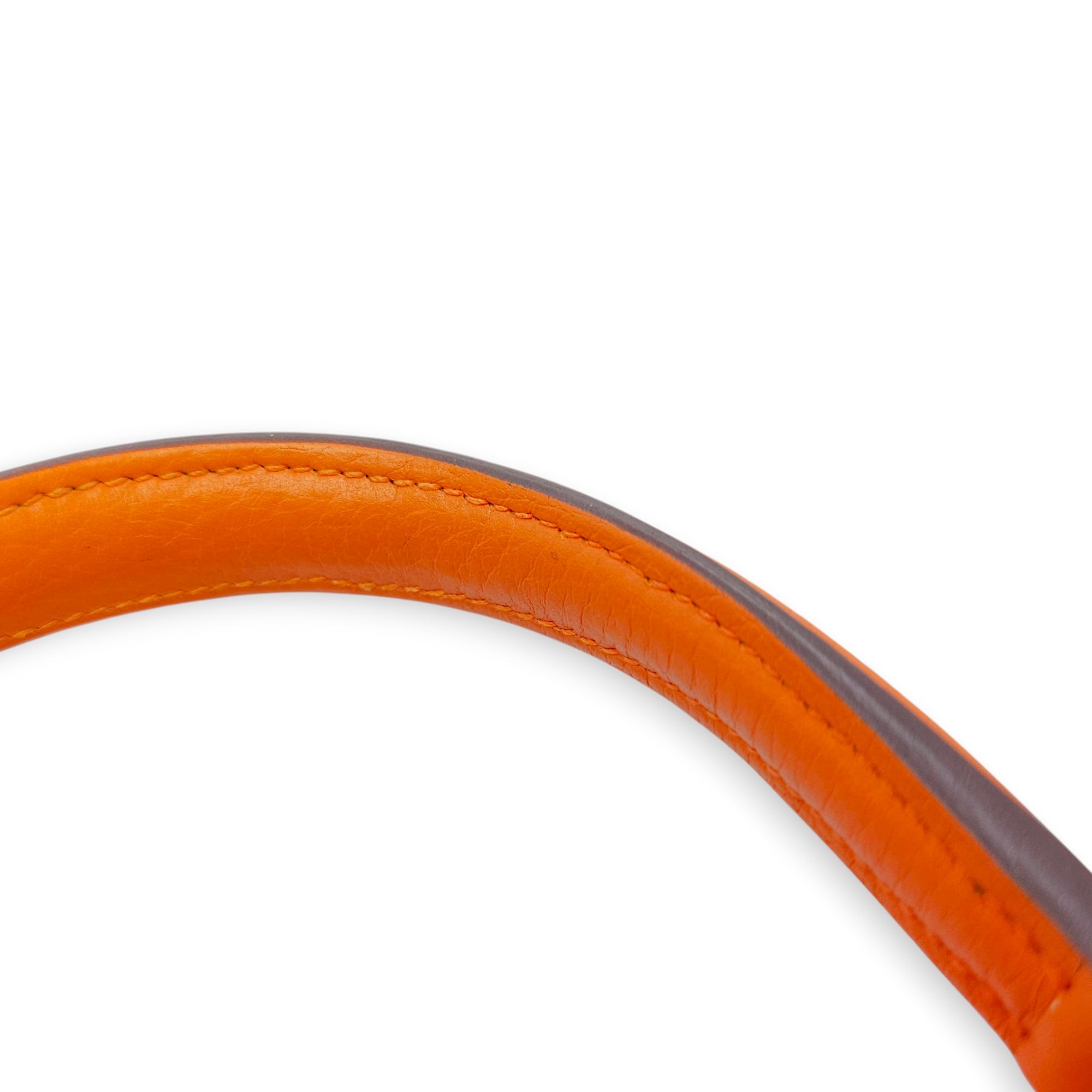 Kelly 28 Orange in Clemence, Palladium hardware