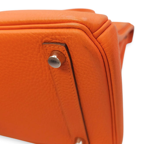 Birkin 30 Orange in Clemence, Palladium hardware