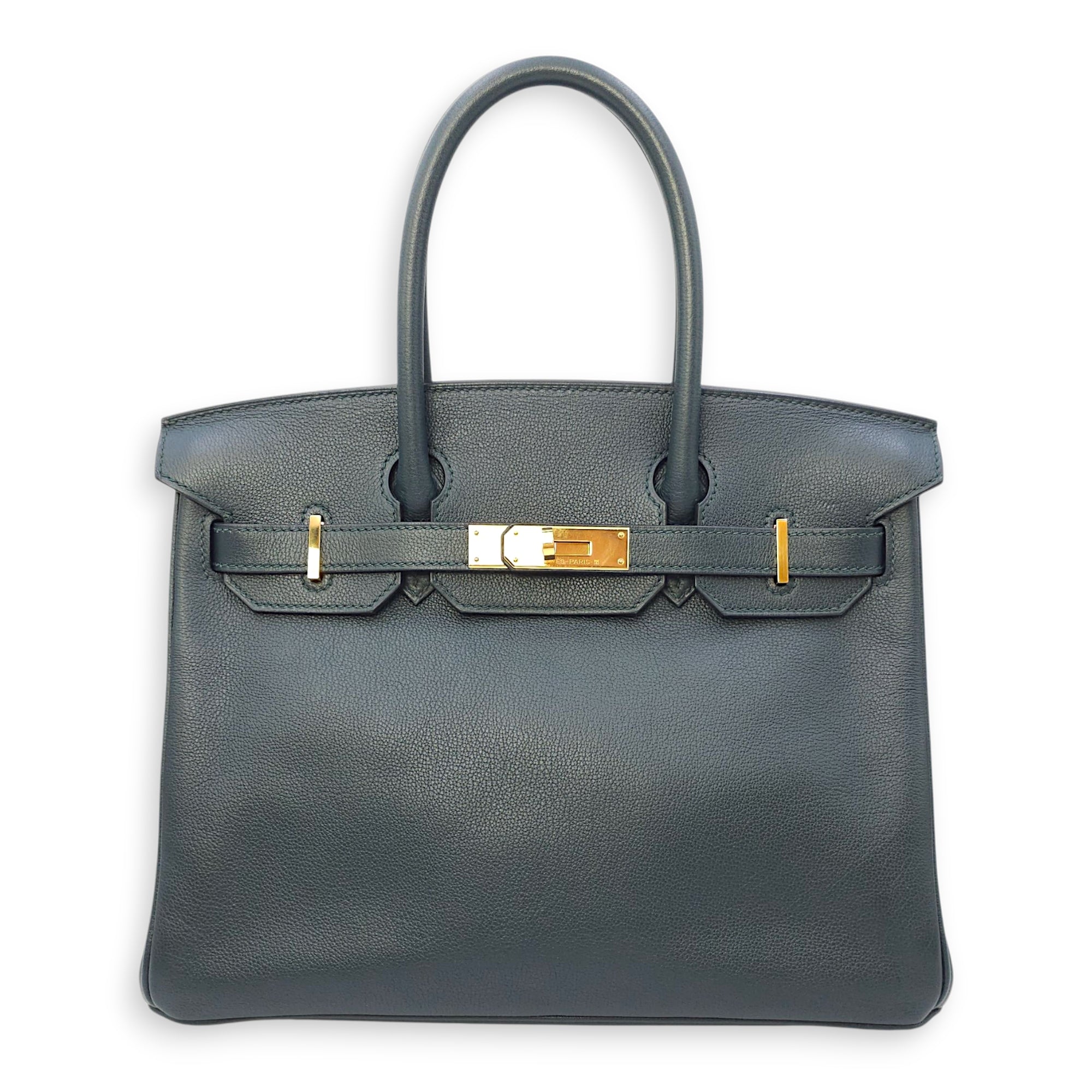 Birkin 30 Vert Cypres in Novillo, Gold hardware