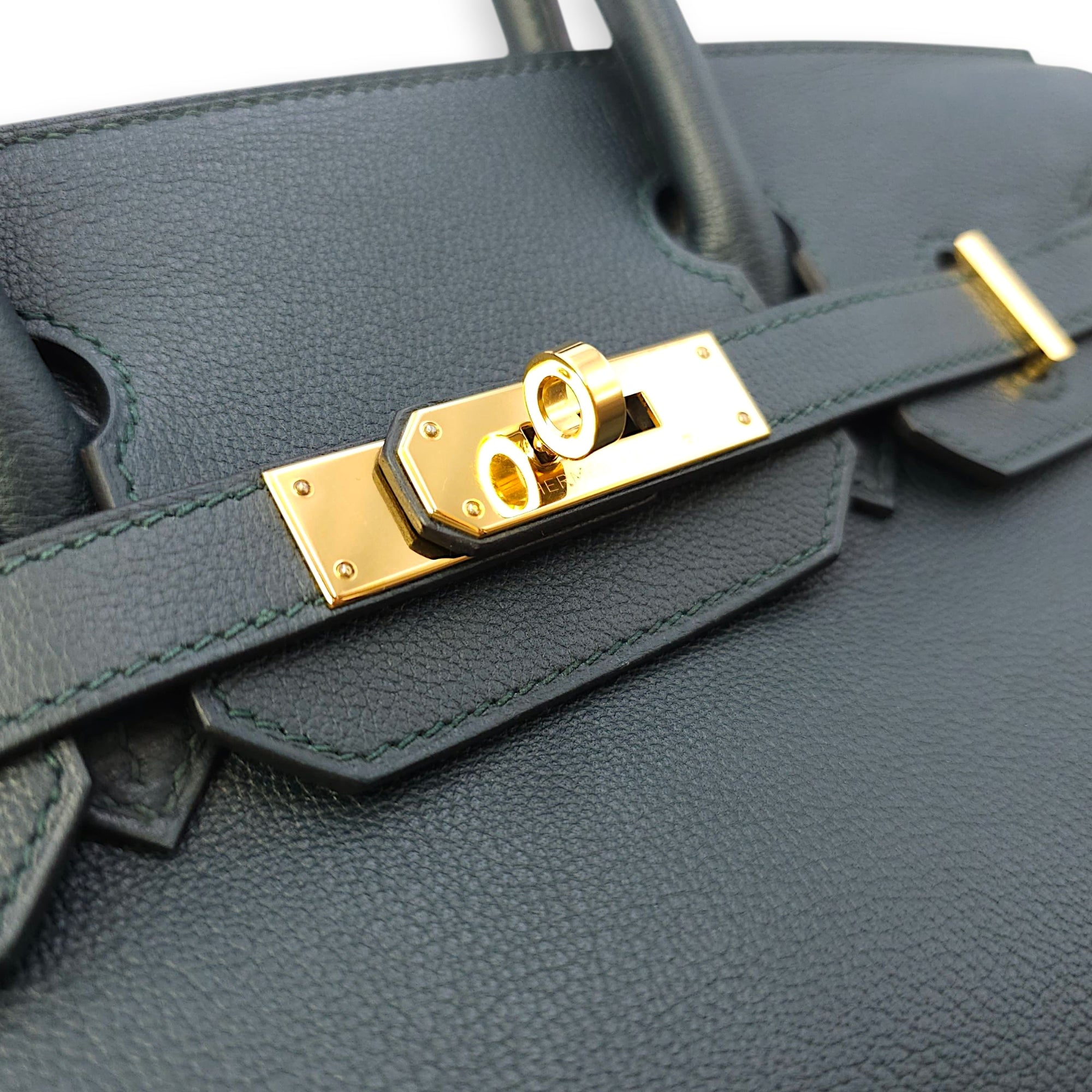 Birkin 30 Vert Cypres in Novillo, Gold hardware