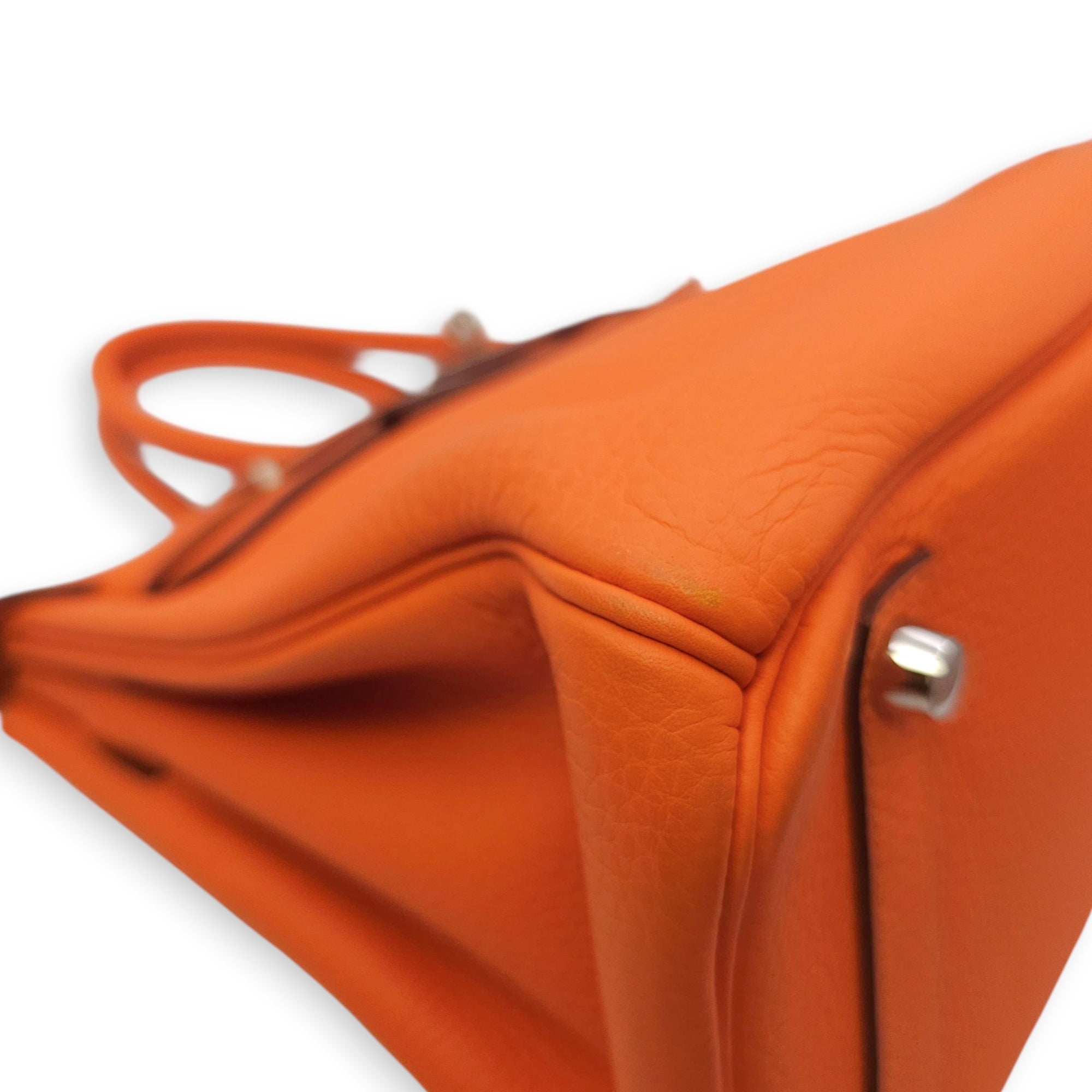 Birkin 30 Orange in Clemence, Palladium hardware