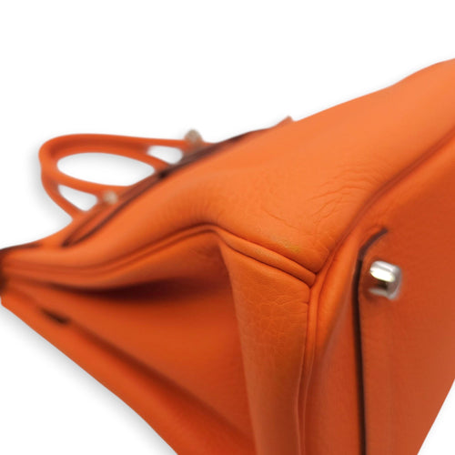 Birkin 30 Orange in Clemence, Palladium hardware